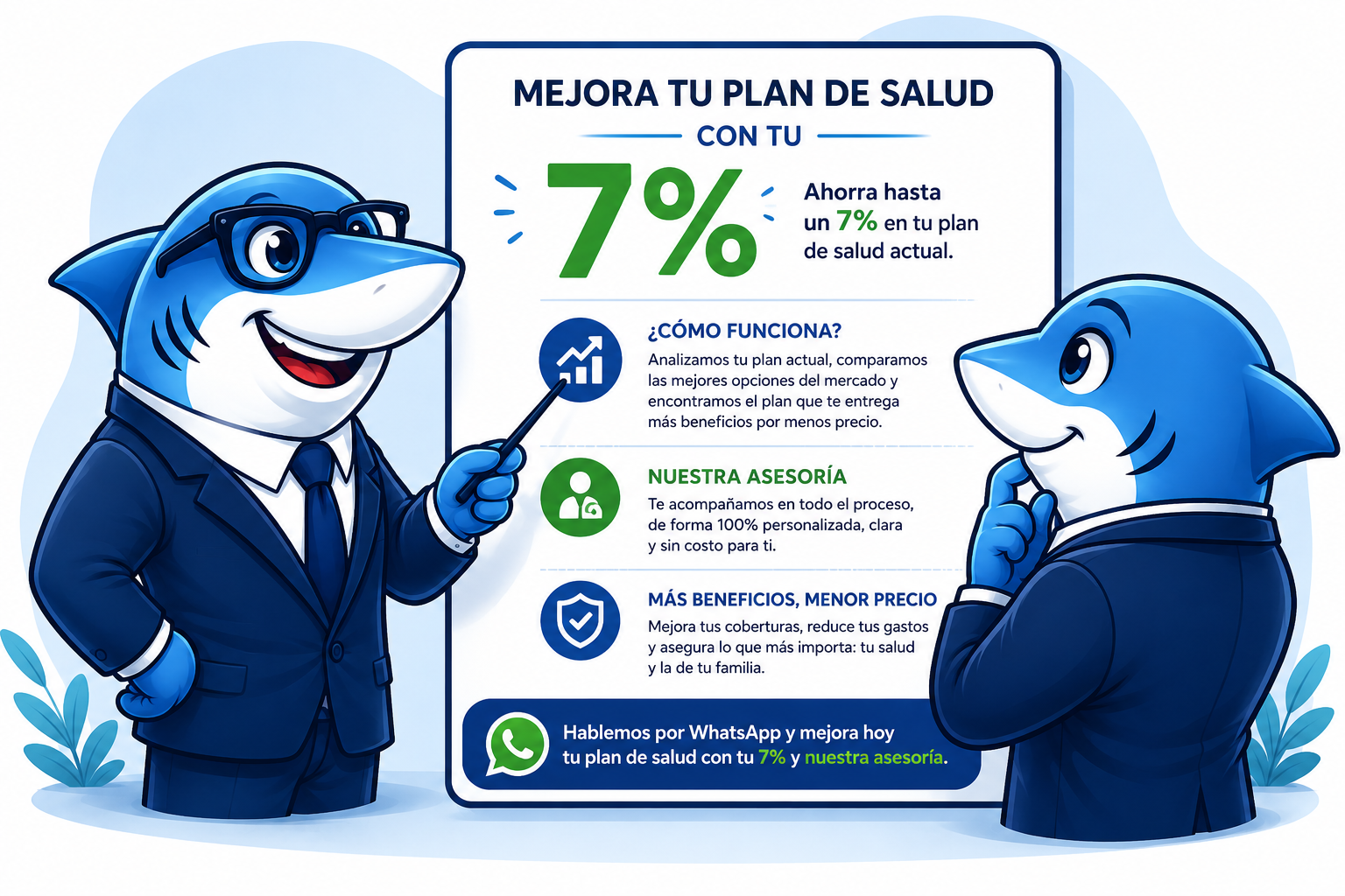 Ilustracion de TuPlanFacil explicando como mejorar un plan de salud con asesoria personalizada